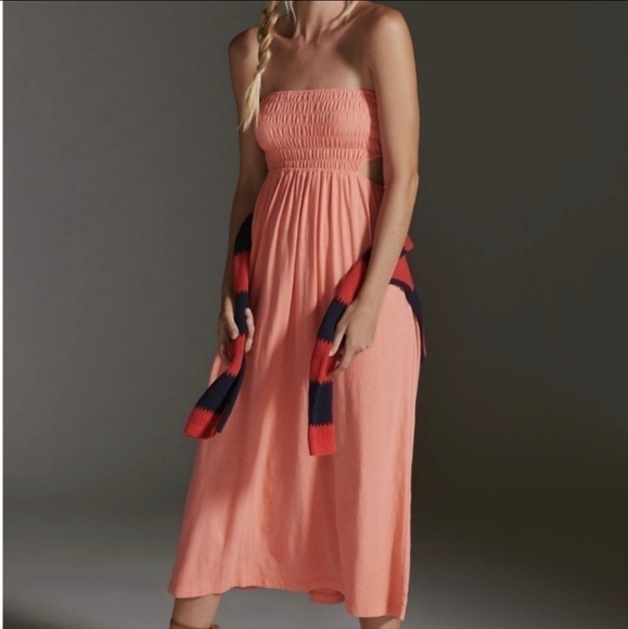 Sundry for Anthropologie Strapless Cutout Midi Dress/Cover Up - Picture 1 of 10
